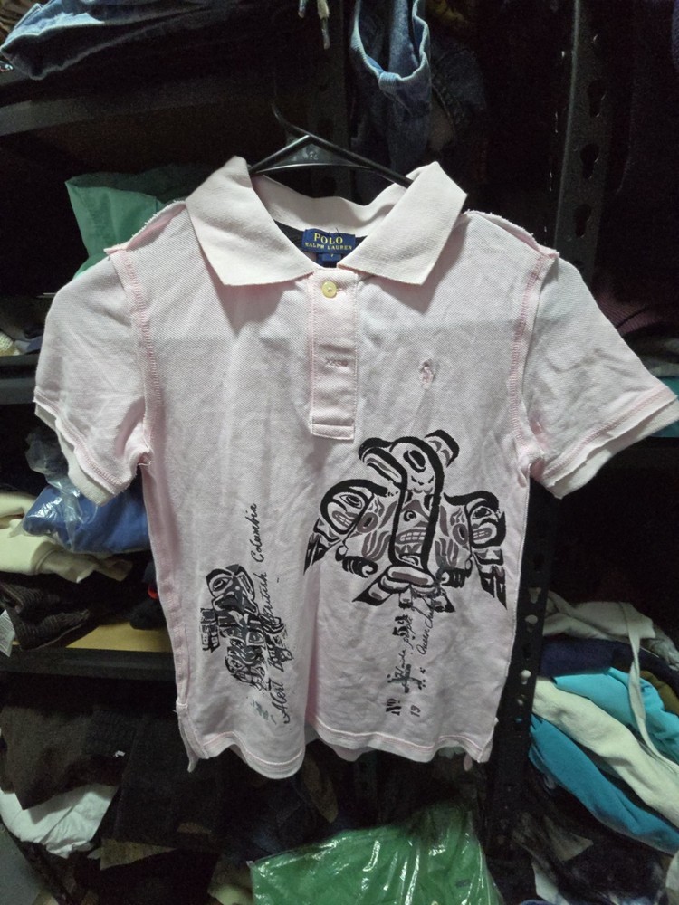 NWOT Polo Ralph Lauren Boys Size 7 Pink Polo Shirt Thunderbird Totem