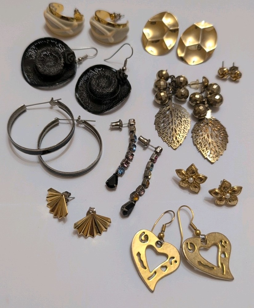 Vintage To Modern Lot Of  10 Pairs  Of Pierced Earrings