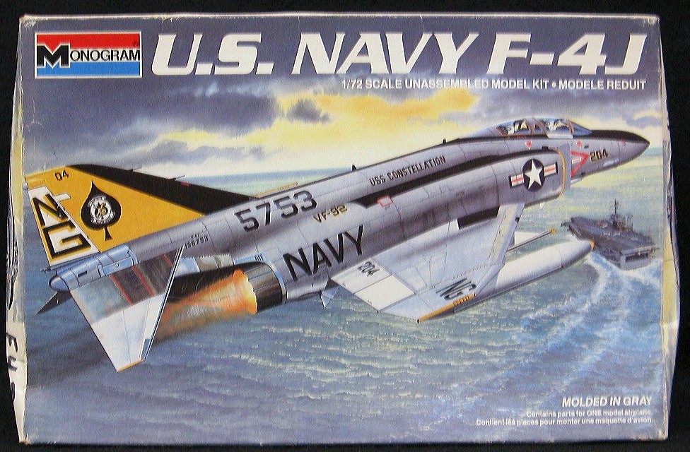 1/72 Monogram Models McDONNELL DOUGLAS F-4J PHANTOM II U.S. Navy Fighter *NMIB*
