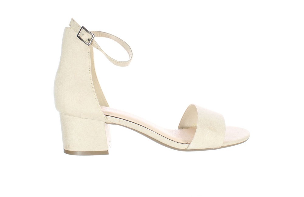 London Rag Womens Beige Ankle Strap Heels Size 10 7484764