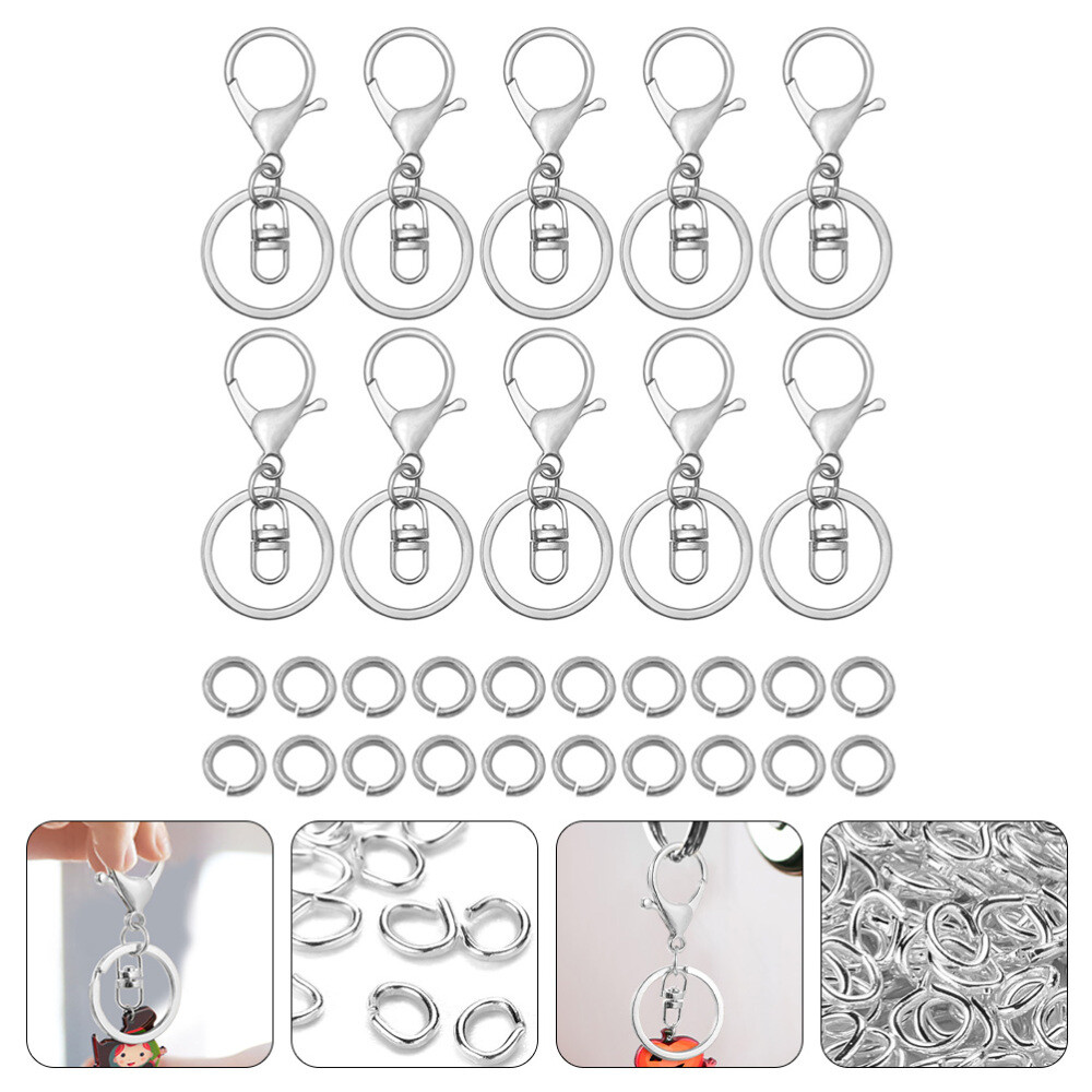 Swivel Lanyard Snap Hook Open Jump Rings Carabiner Clip Keyring