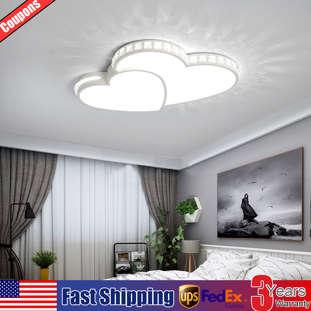 Heart-Shaped LED Chandelier - Modern Acrylic Kids Room Ceiling Light