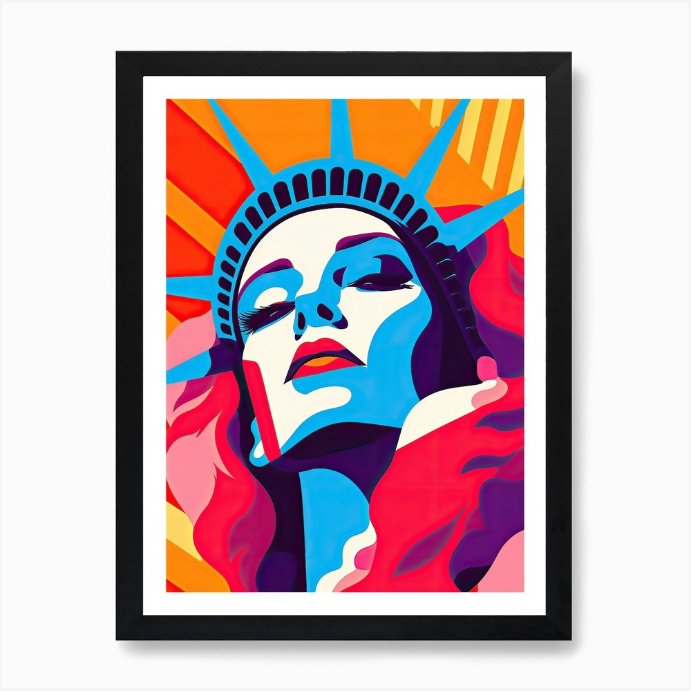 Statue Of Liberty, Pop art 1 Art Pr Framed Wall Art Poster Canvas Print Picture
