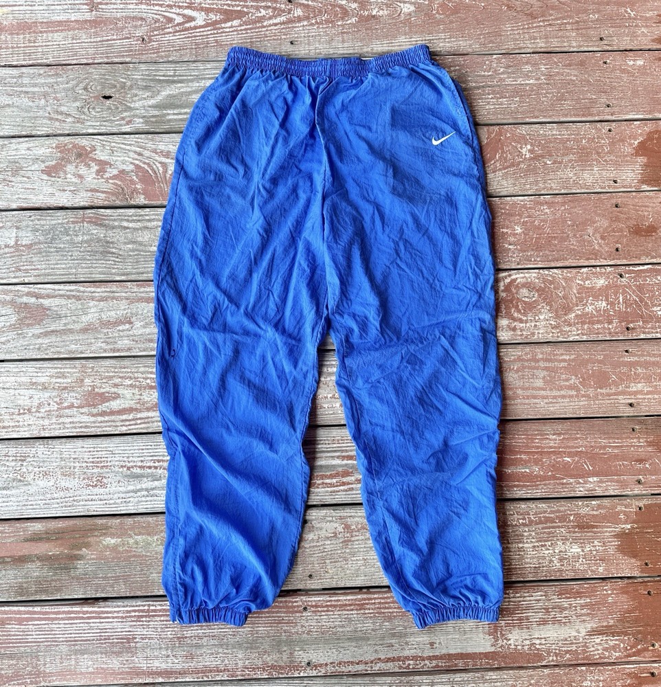 Vintage Nike Windbreaker Track Pants Mens XL Blue 90s Joggers Running Athletic