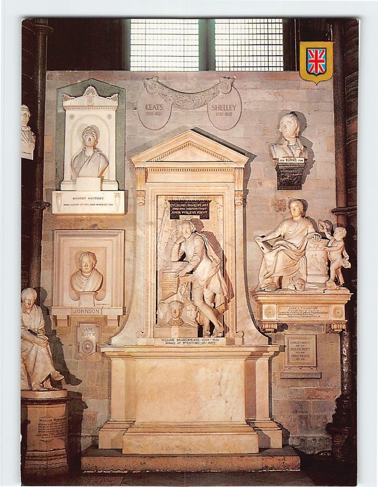 Postcard William Shakespeare Poets' Corner of Westminster Abbey London England