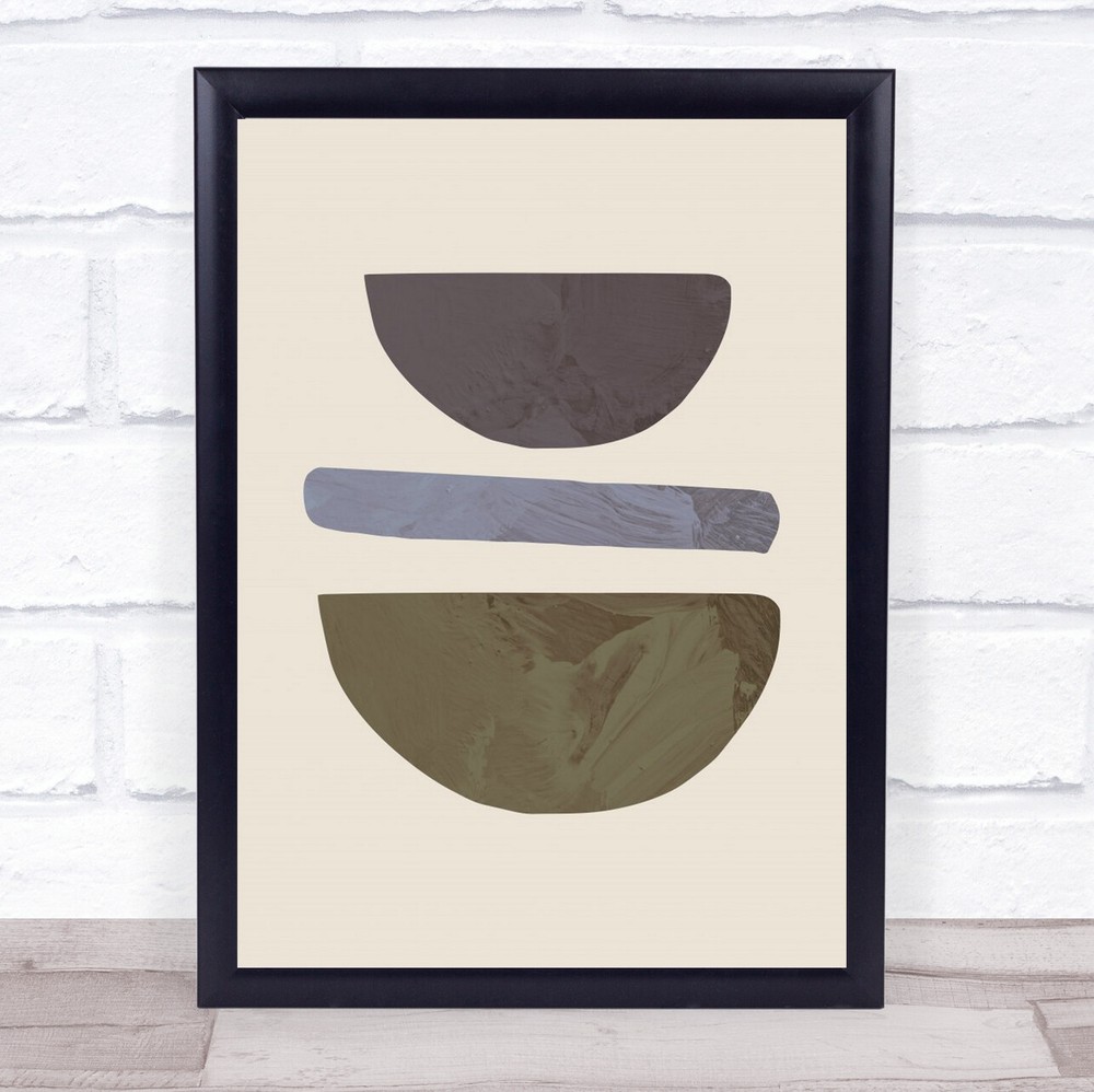 Collage Beige Shapes Illustration Abstract Geometry Balance Painterly Art Print