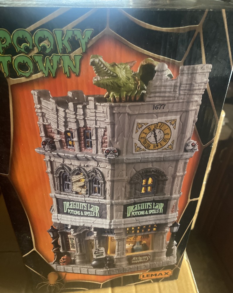 Lemax  Dragons Lair Potions & Spells -SPOOKY TOWN Halloween Village Lighted