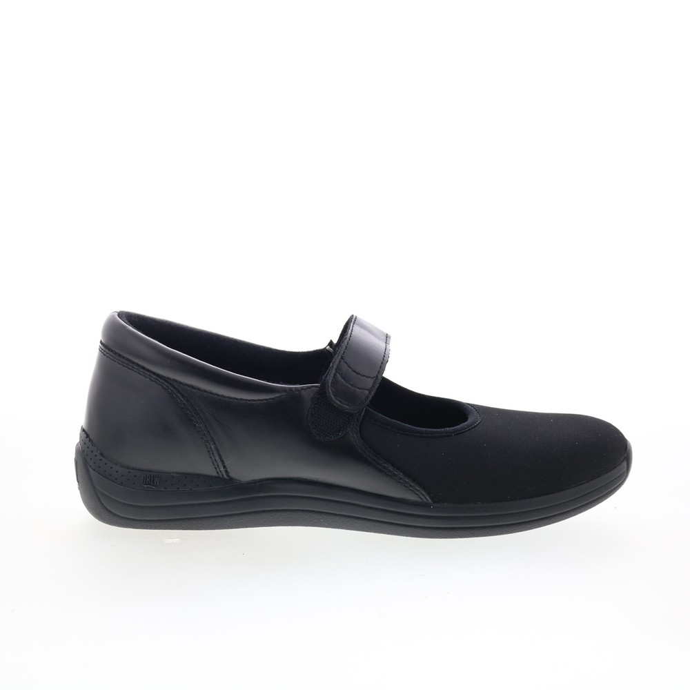 Drew Magnolia 14326-99 Womens Black Extra Wide Leather Mary Jane Flats Shoes