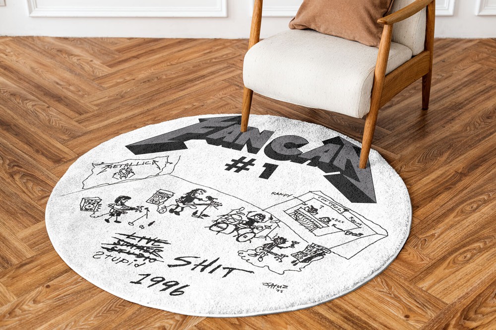 Metallica Rug Fan Can 1 1 Album Art Round Rug Home Decor Fan-made 24-47in Gift