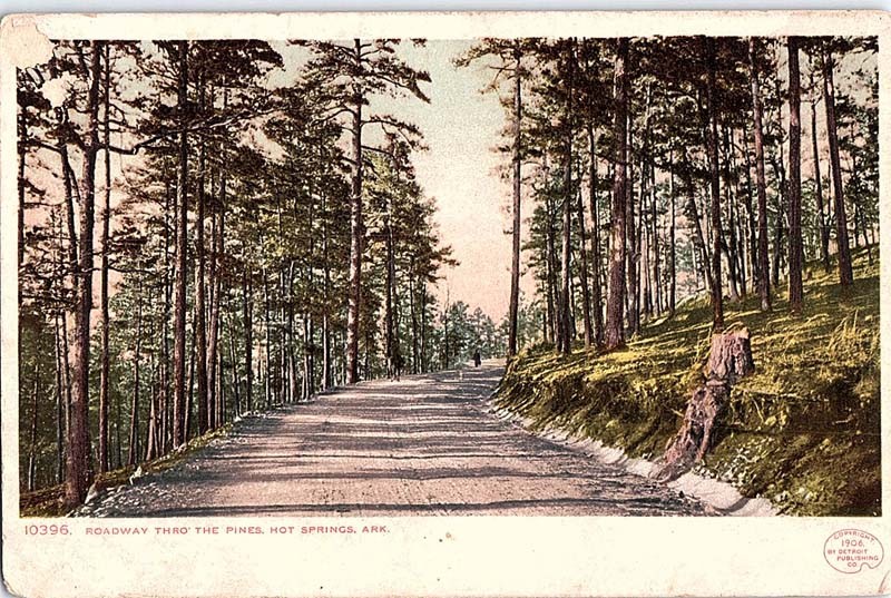 Postcard ROAD SCENE Hot Springs Arkansas AR m/09 AJ3969