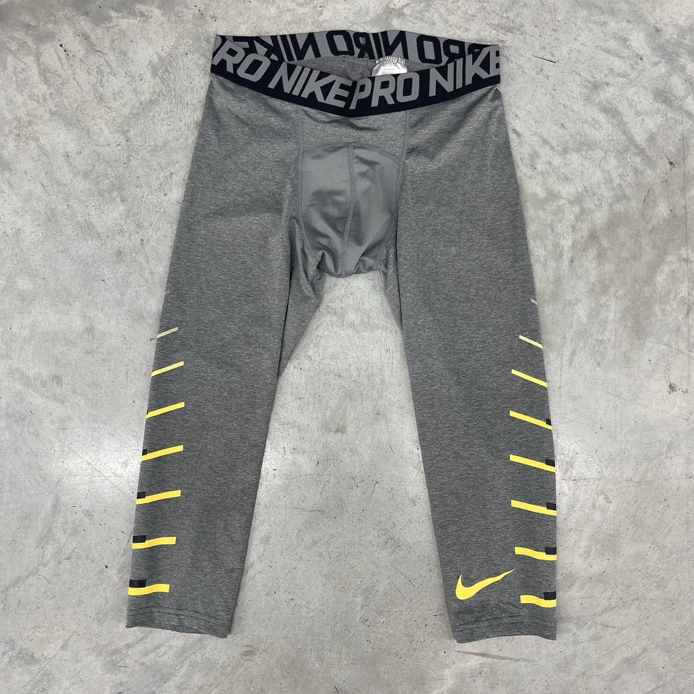 Nike Pro 3/4 Compression Pants Mens Small Gray