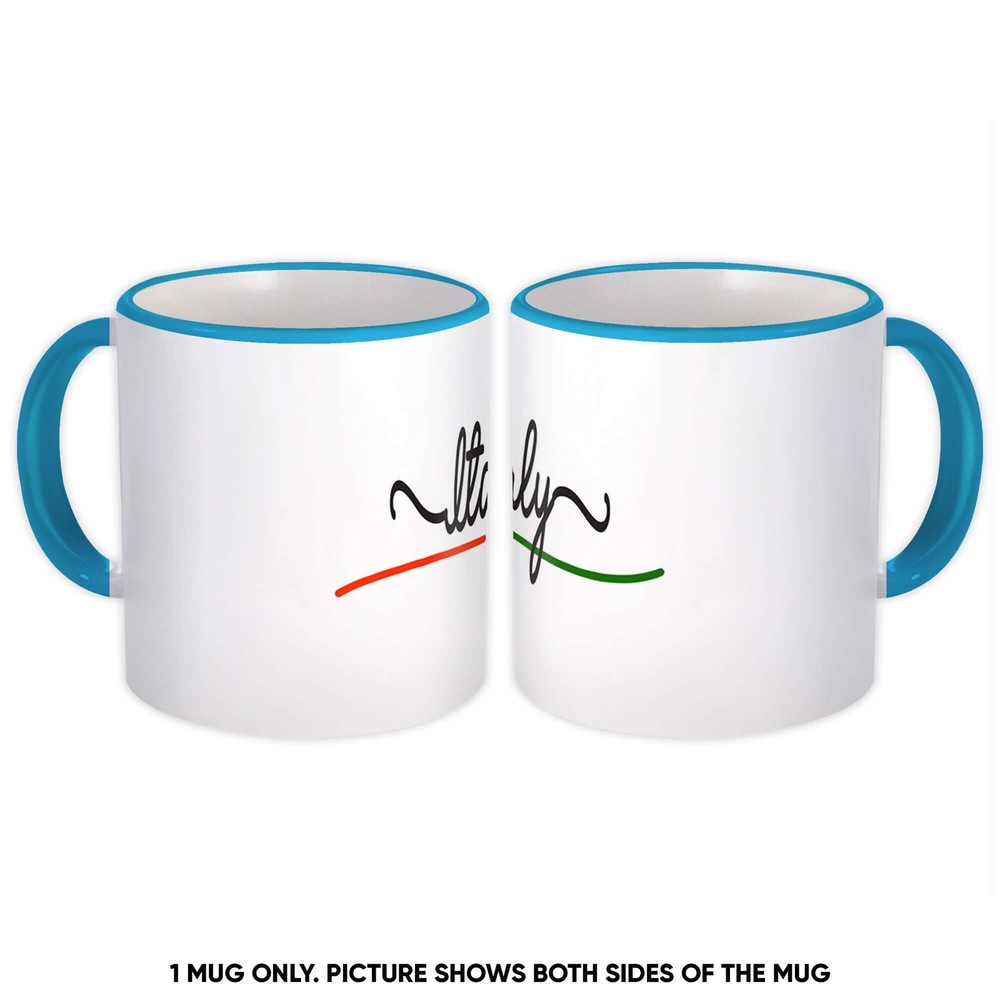 Gift Mug : Italy Flag Colors Italian Travel Expat Country Minimalist Lettering