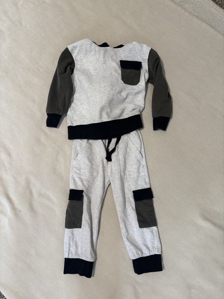 Little Bipsy Boys 2pc Fleece Colorblock Sweatshirt & Pants Set 3T-4T