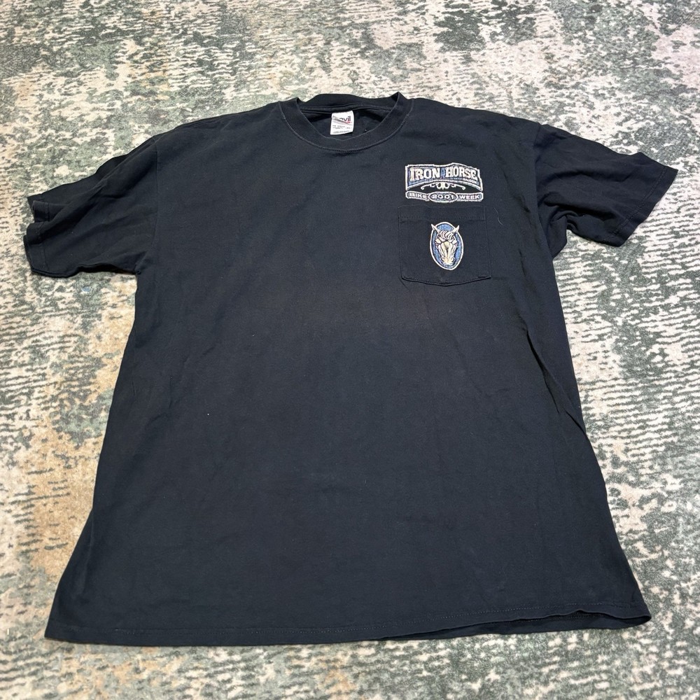 Vintage Iron Horse Saloon 2001 Bike Week XL Double Sided Pocket Tee