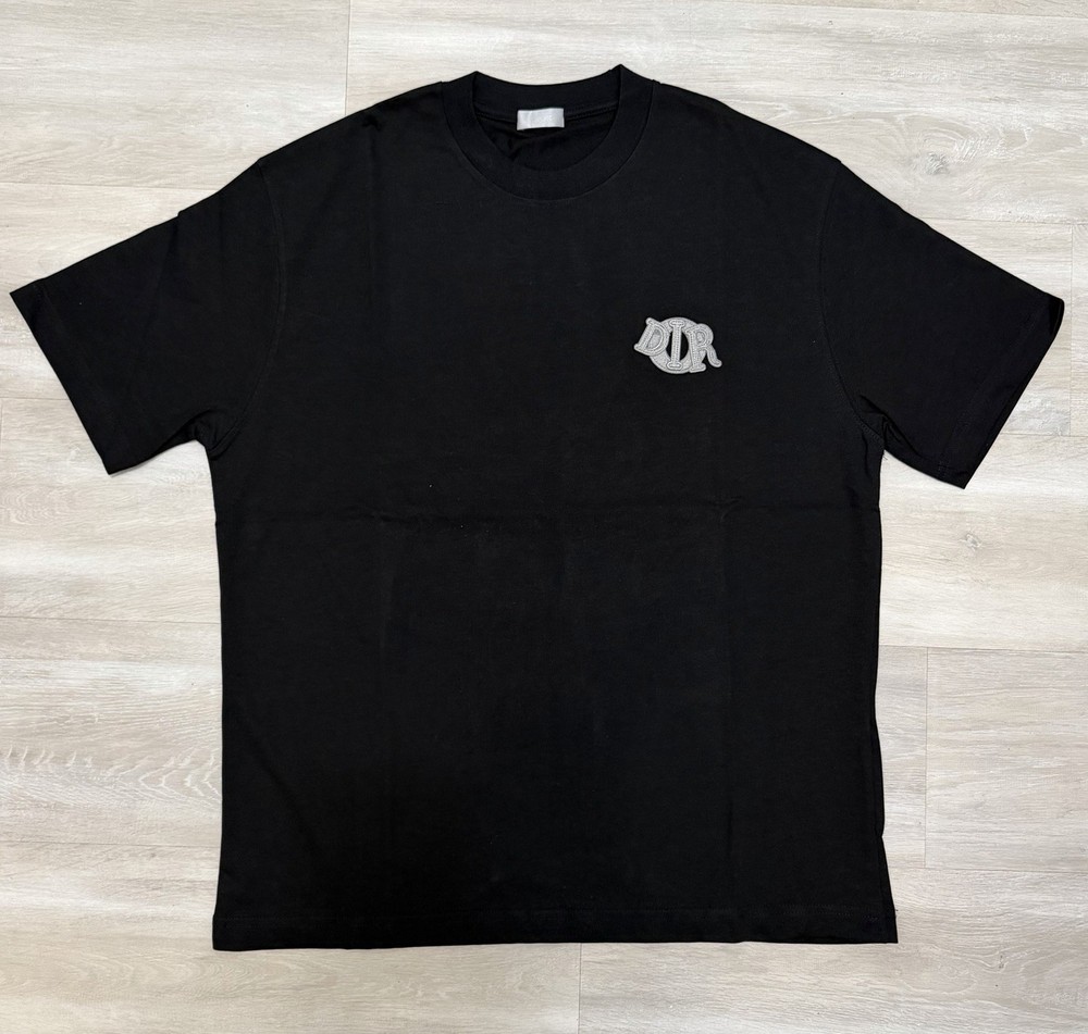 Dior Charm Logo Black Cotton T-Shirt Men’s Size Large