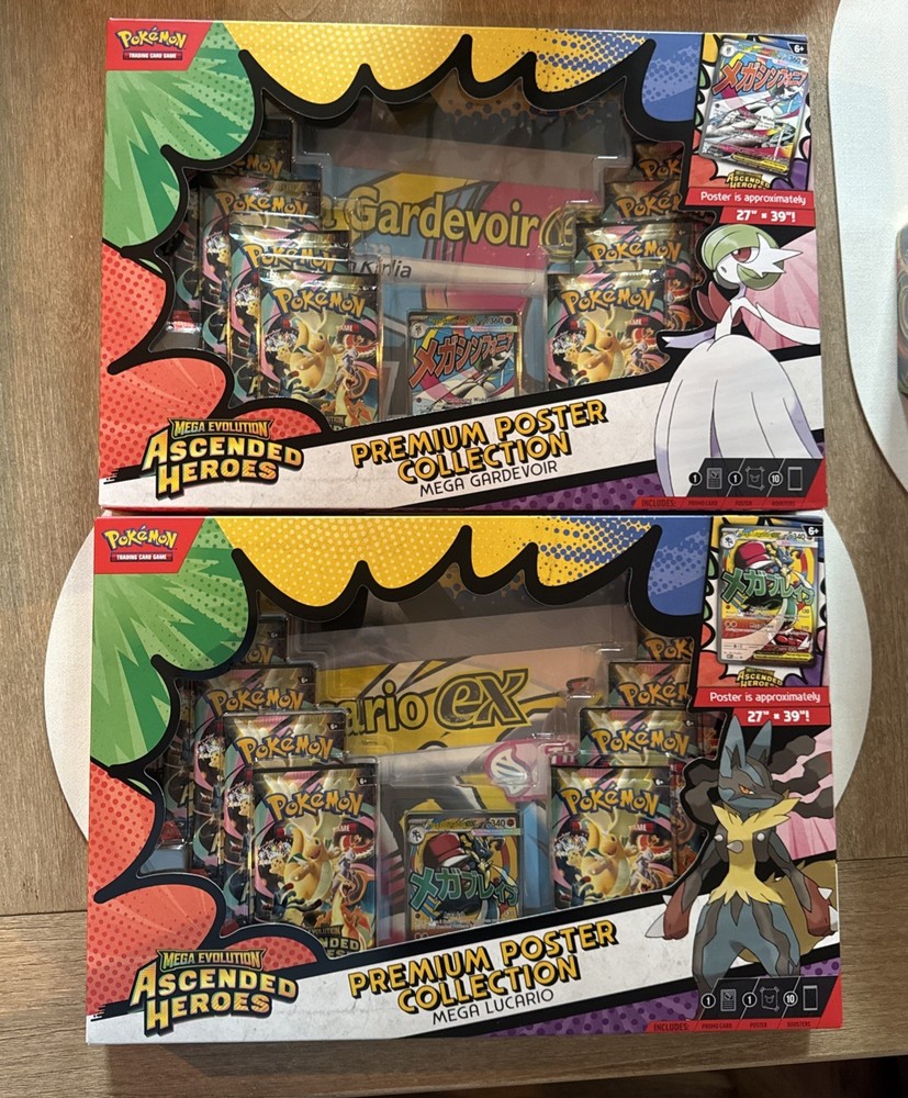 Pokémon TCG Mega Evolution Ascended Heroes Premium Poster Collection Lot of 2