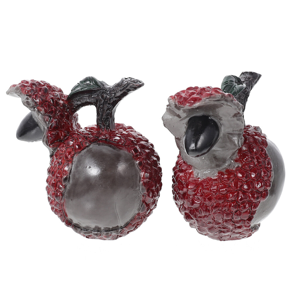 2 Pcs Car Dashboard Decorations Prosperity Statue Simulation Fruit