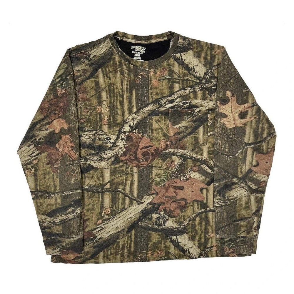 Mossy Oak Camo Long Sleeve T-Shirt - XL Camo Cotton