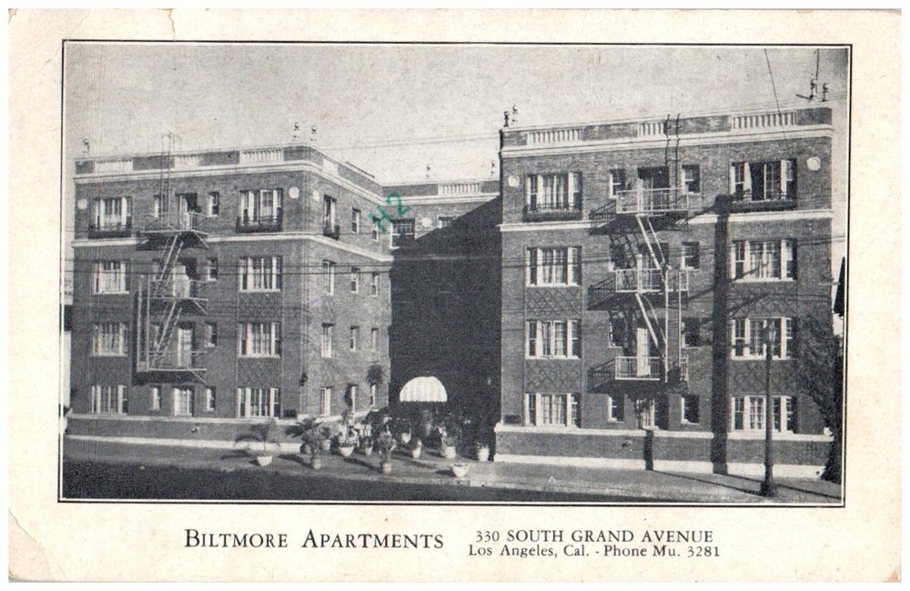 Vintage Postcard 1978 Biltmore Apartments, Los Angeles, California (CA)
