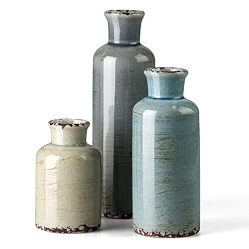 - Ceramic vase 3 Piece Set, Small Flower vase for Home Decoration, Multicolored