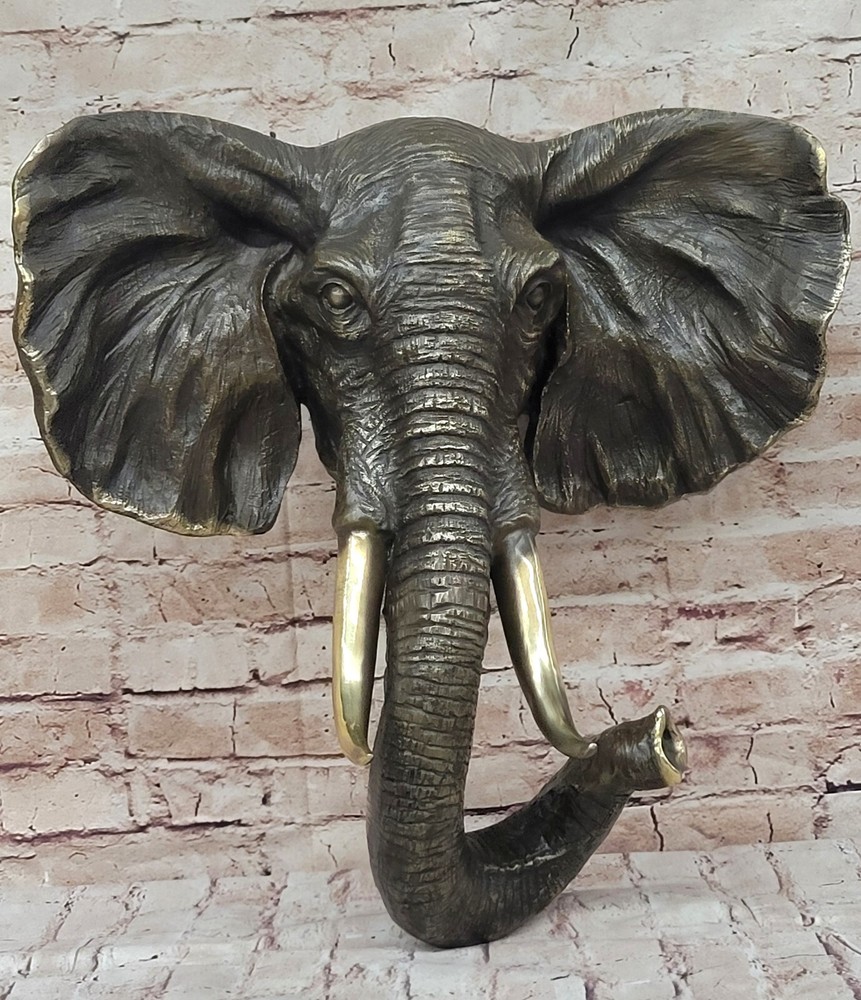 Metal Wall Art Sculpture / Bronze Elephant Hot Cast Multi Function Figurine