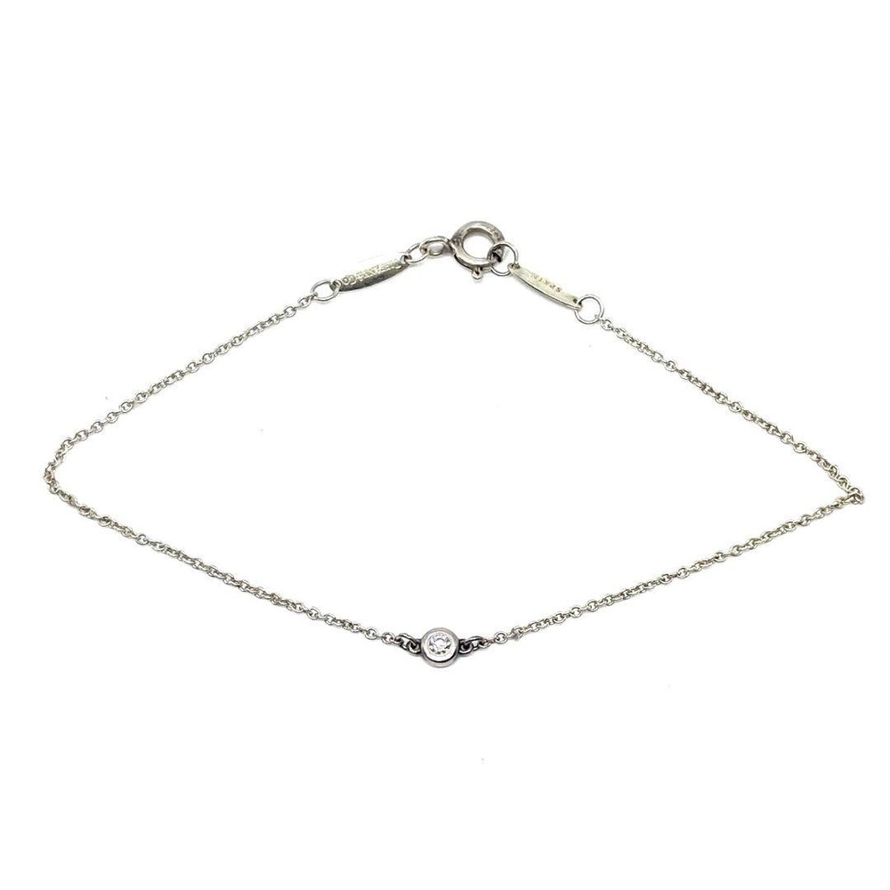 Tiffany & Co. Diamond By The Yard Bracelet 18cm Sterling Silver sv925 Used