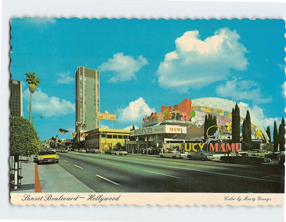 Postcard Sunset Boulevard Hollywood Los Angeles California USA