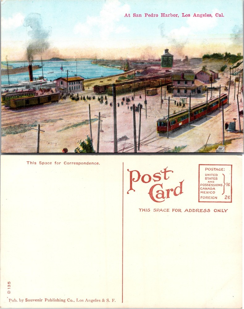 At San Pedro Harbor Los Angeles CA Postcard