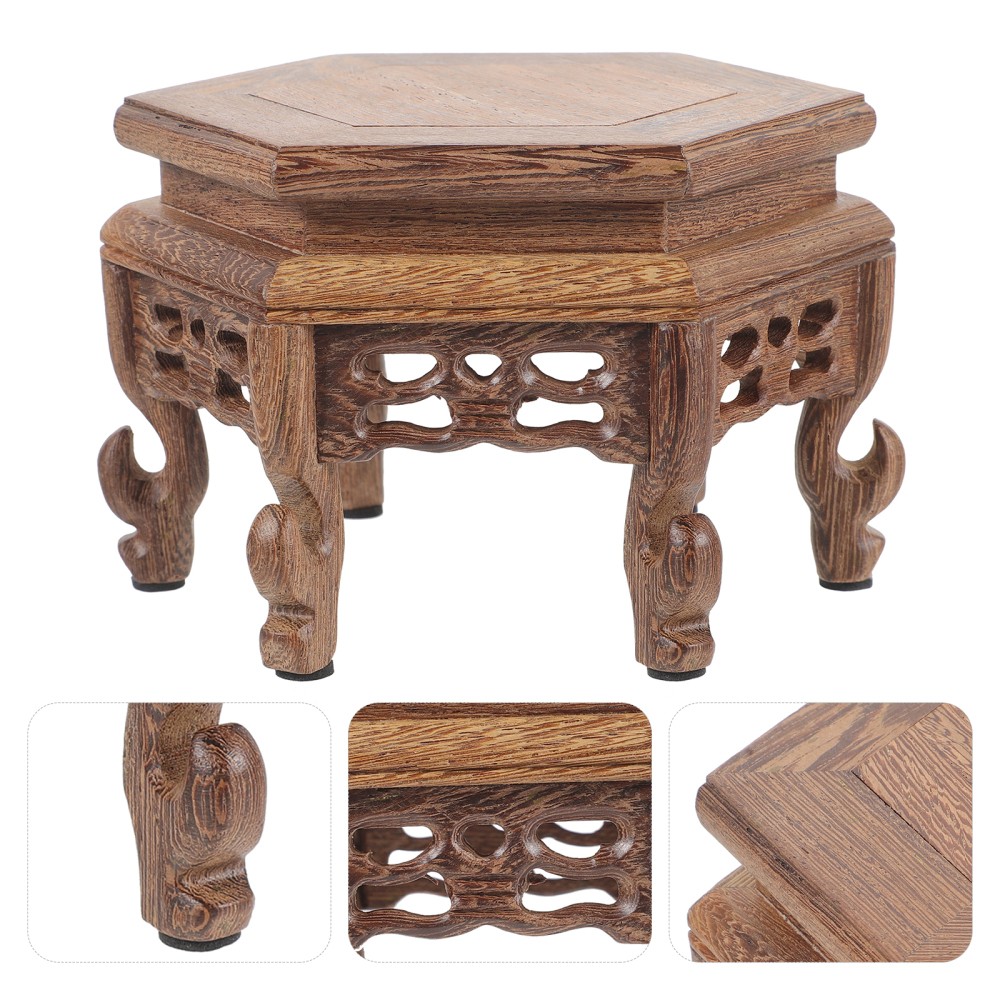 Wooden Flower Pot Stool Display Stand Pedestal for Plants by Base Crafts