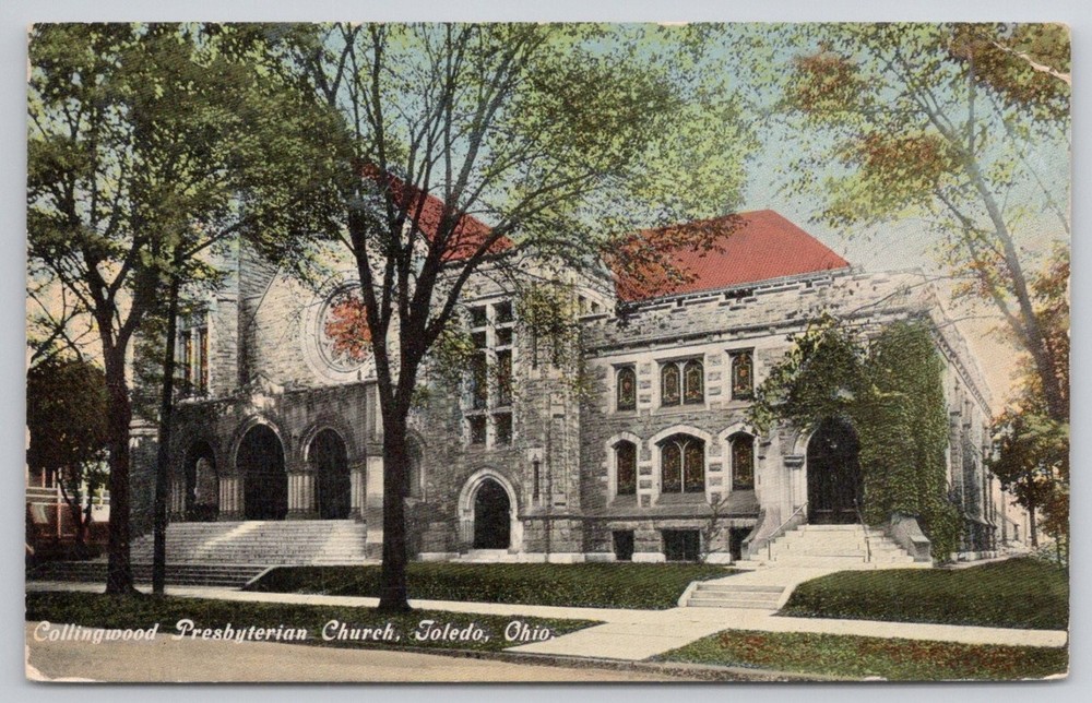 Collingwood Presbyterian Church Toledo Ohio 1915 Postcard
