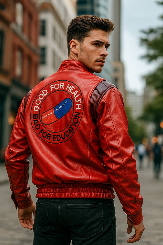 Akira Shotaro Kaneda Capsule Red Biker Real Leather Jacket | Men Cosplay Costume