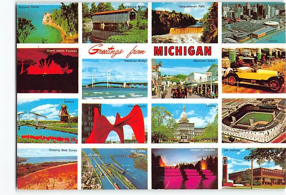 Postcard Greetings from Michigan USA