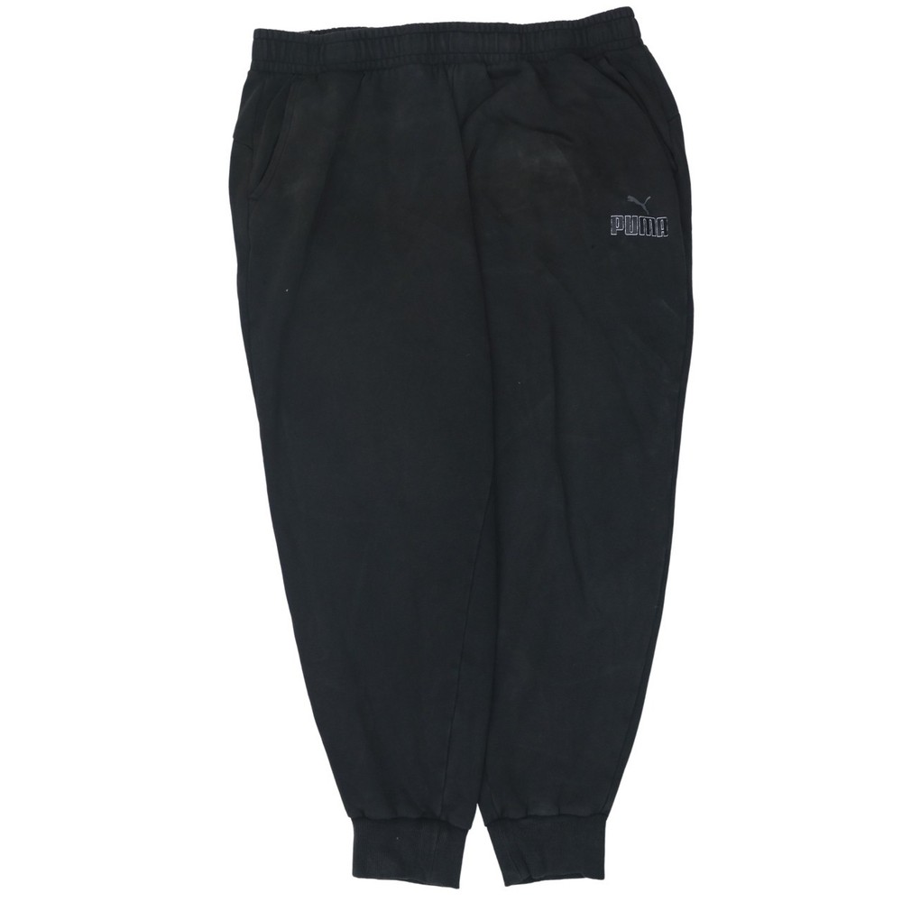 Puma Mens Joggers Black Elastic Waist Fleece Tapered Cuffed Pockets Logo XXL
