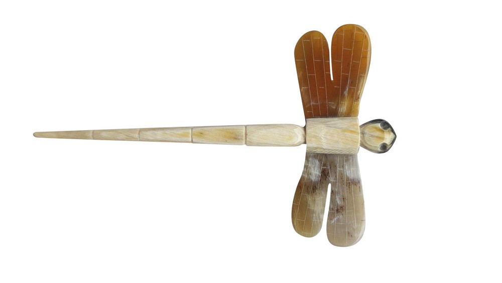 Horn Hand Carved Dragonfly Hair Stick HAIRSTICK Hair Fork Handmade 0009a 53