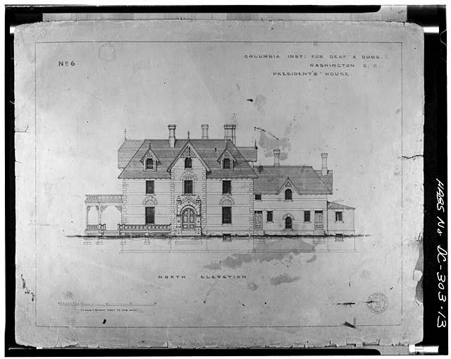 Washington DC Gallaudet College President's House 1900s North Elevation