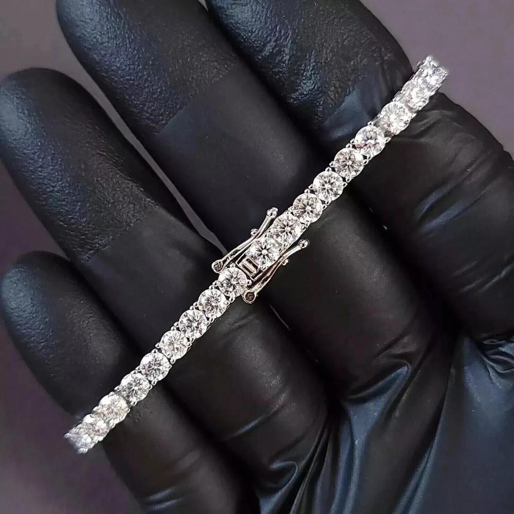 9Ct Round Cut Lab Created Diamond Women Tennis Bracelet 14k White Gold Plated 7