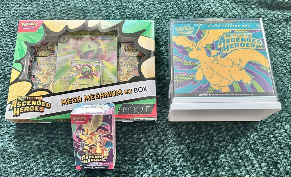 Pokémon Ascended Heroes ETB, Booster Bundle, Meganium Ex Box Sealed Lot Deal 🔥