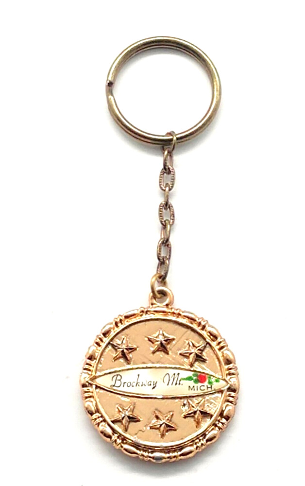 Vintage Brockway Mountain Michigan Keyring Keychain