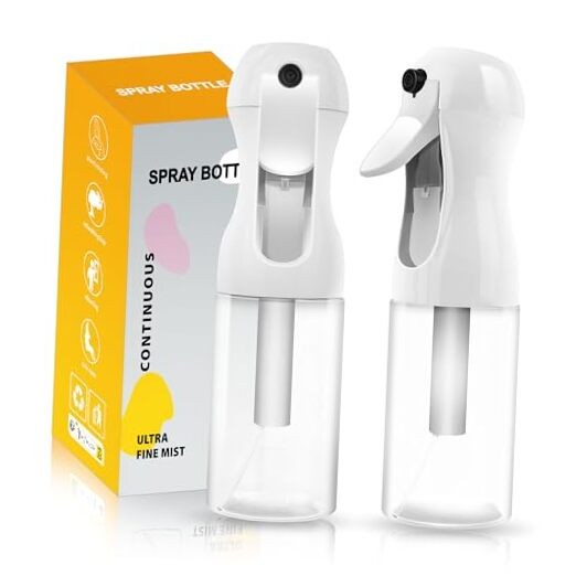 2Pcs Continuous Fine Mist Spray Bottle for Hair 6.8oz Refillable