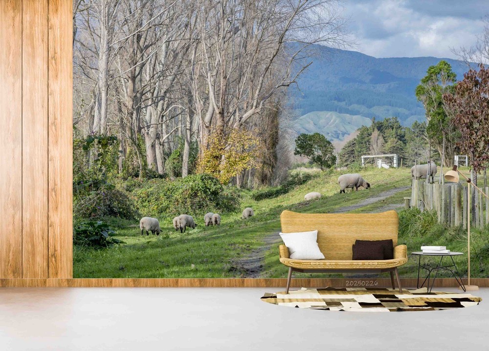3D Mountains Forests Sheep Landscape Wall Murals Wallpaper Murals Wall Sticker
