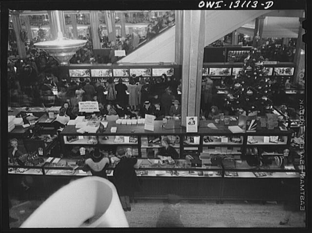 New York New York 1940s R H Macy Department Store Holiday Shopping Interior