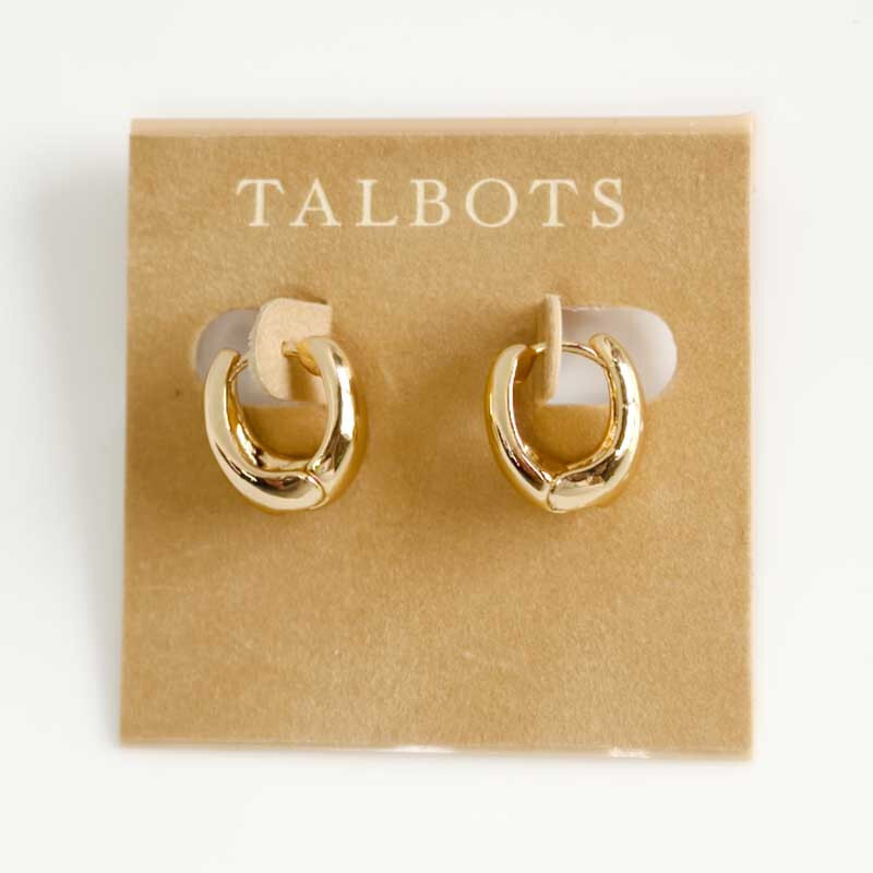 15mm Talbots Minimalist Puffy Huggie Hoop Earrings Chic Women Everyday Jewelry