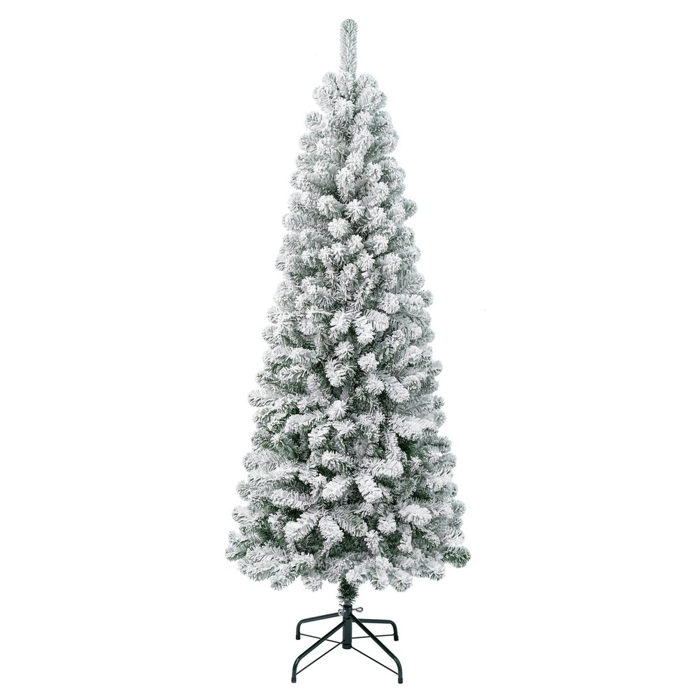 NATIONAL TREE FIRST TRADITIONS ACACIA FLOCKED TREE, MEDIUM, 6 FT - WHITE-image