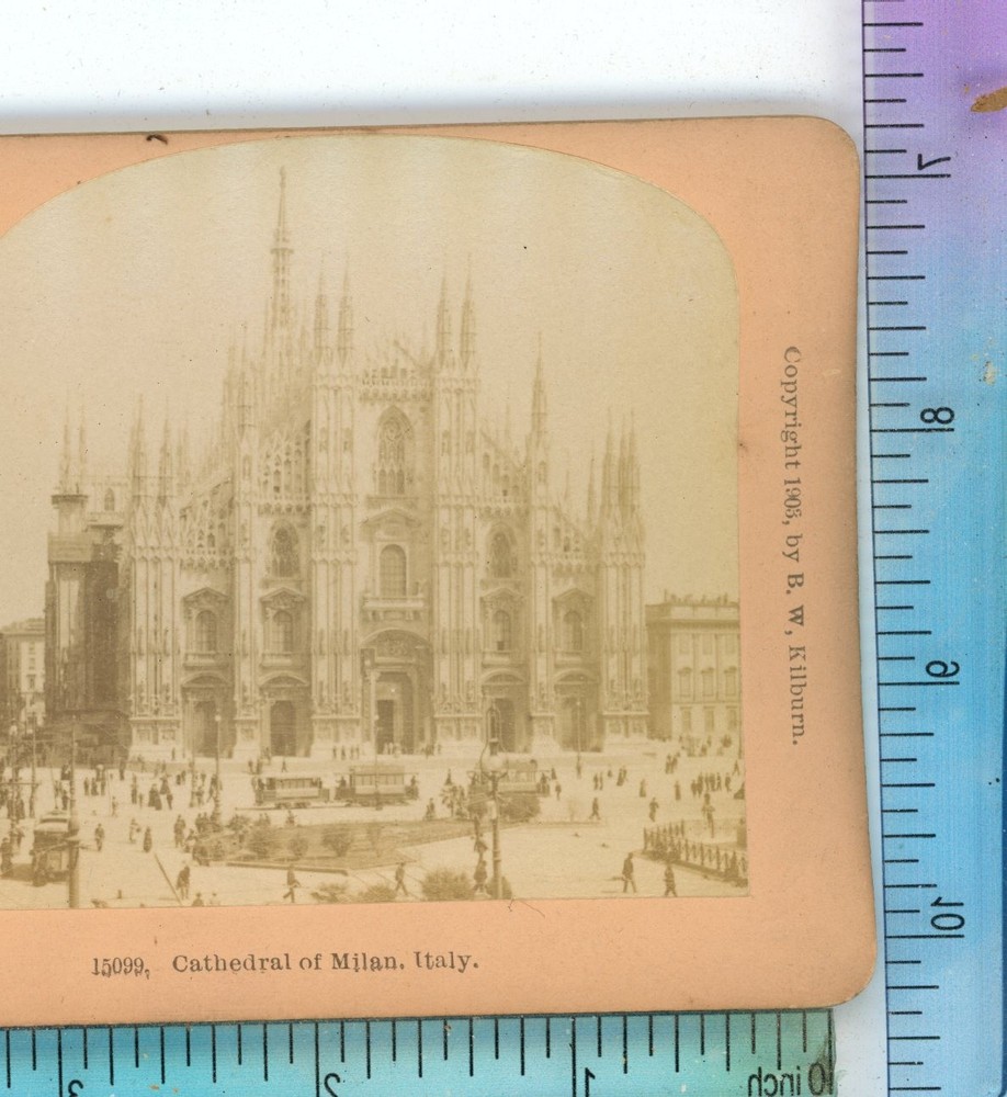 Cathedral of Milan Italy B.W. Kilburn Stereoview