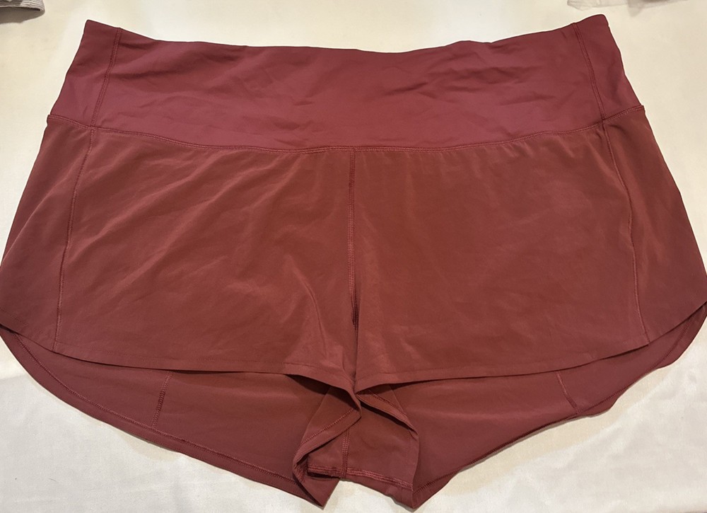 Lululemon Speed Up High Rise Lined Running Shorts Size 16 Red 3.5