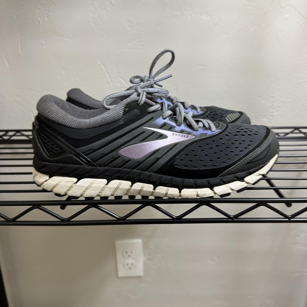 Brooks Ghost 10 Running Shoes Womens Size 11 Black Gray Purple Cushion DNA