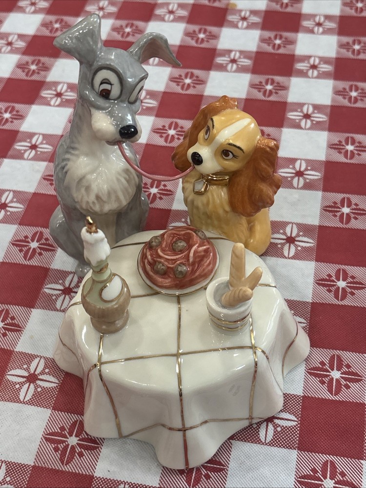 Lenox Disney Showcase Lady and the Tramp Spaghetti Scene Figurine Porcelain