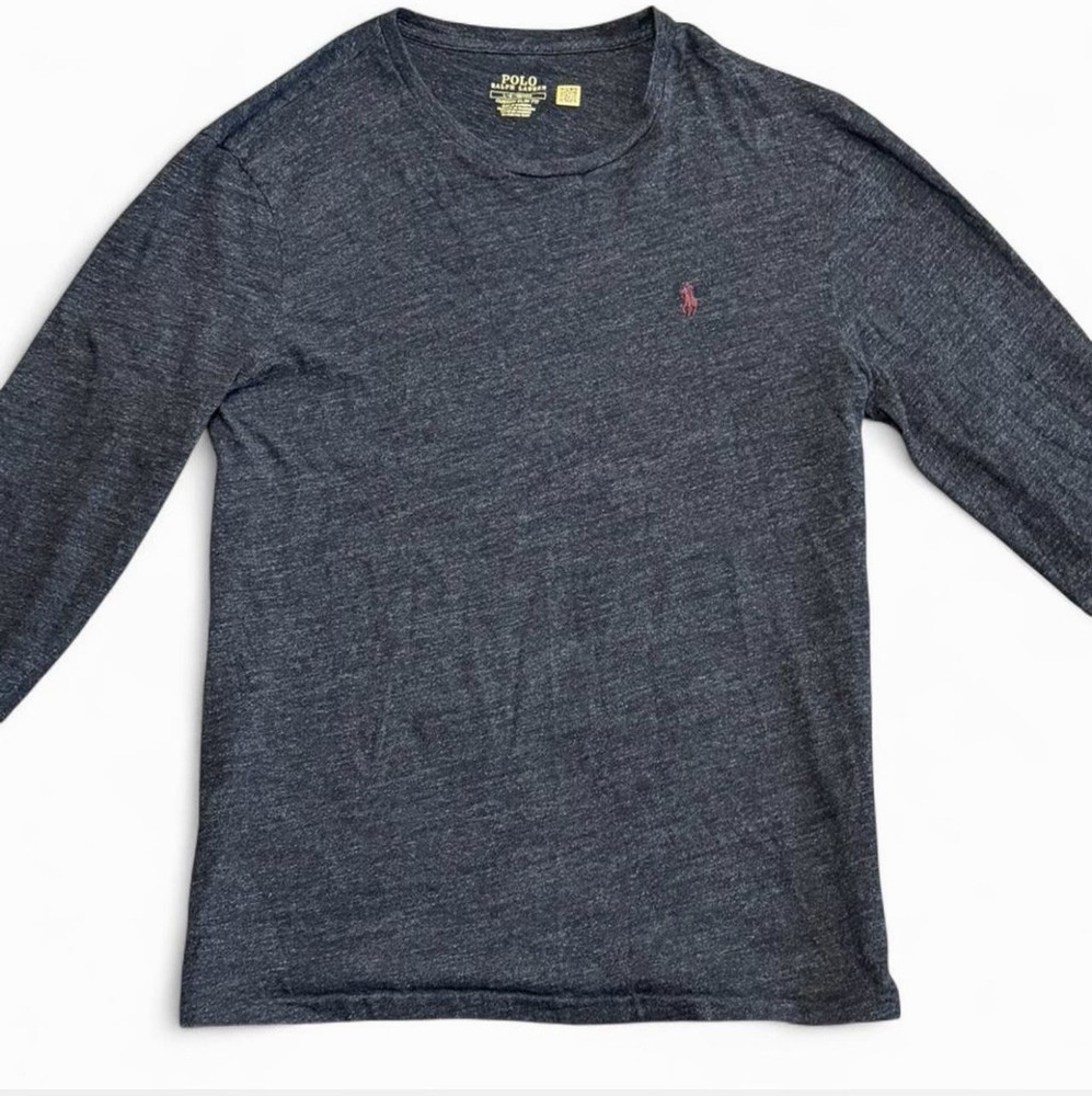 Polo Ralph Lauren Men’s L Custom Slim Fit Long Sleeve T Shirt Gray
