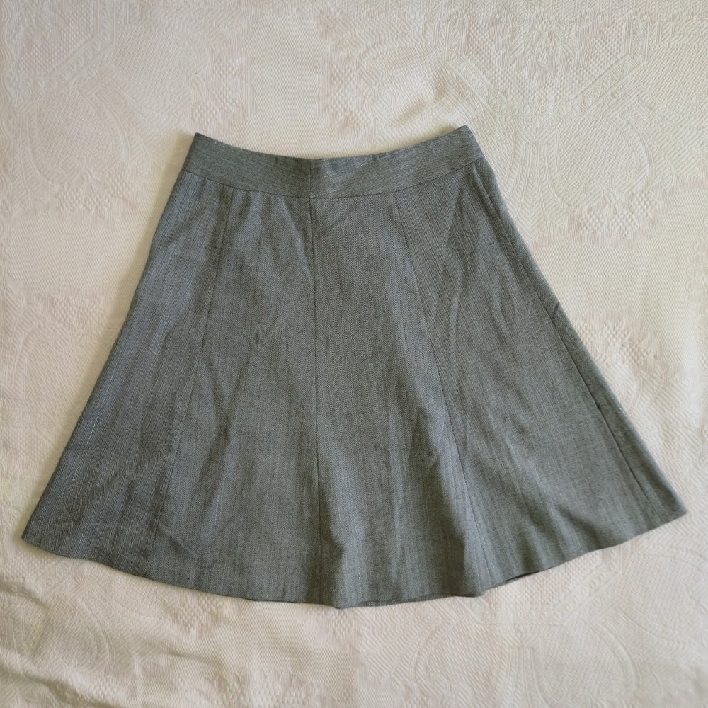 Covington Petite Stretch Grey A-Line Lightweight Skirt Preppy Office Size 6P