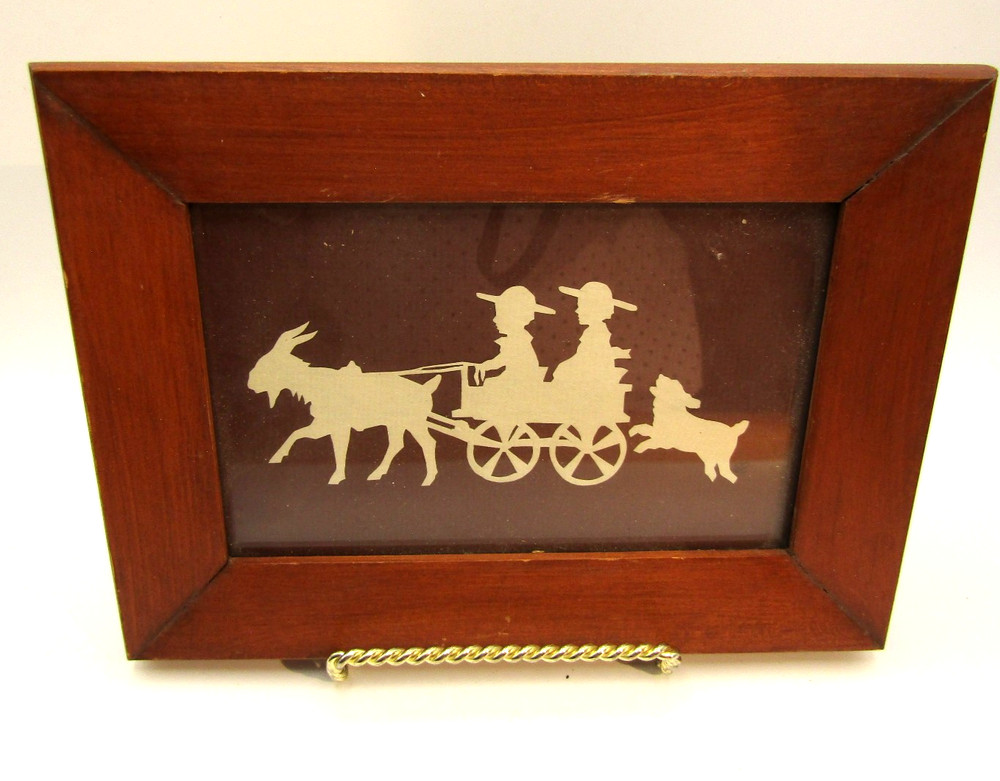 Framed Scherenschnitte Cut Paper Silhoutte Folk Art/Sharon Schaich/1981